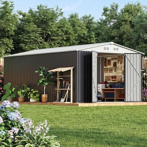 Ten by Sixteen Foot Metal Bike Shed