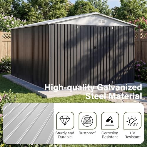 Ten by Sixteen Foot Metal Bike Shed — photo 3