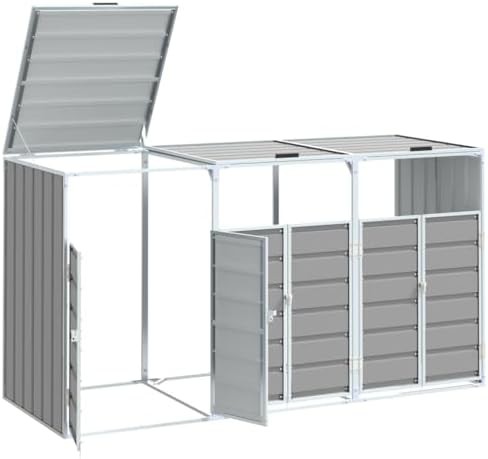 Triple wheelie bin metal storage enclosure — photo 4