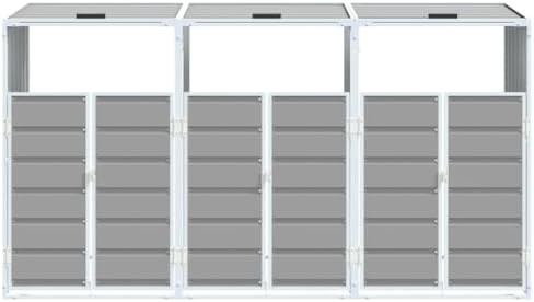 Triple wheelie bin metal storage enclosure — photo 5