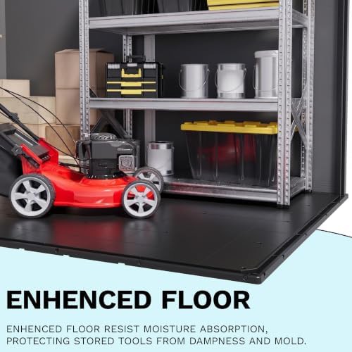 Vertical grey resin shed with floor 6x4 ft — photo 4