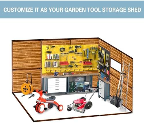 Large wood and metal utility storage shed — photo 4