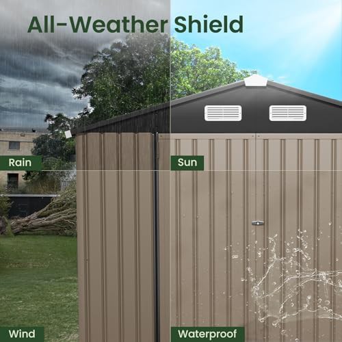 Large metal lawn mower utility shed — photo 5