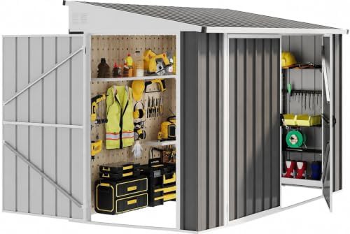 Dark gray metal bike storage unit
