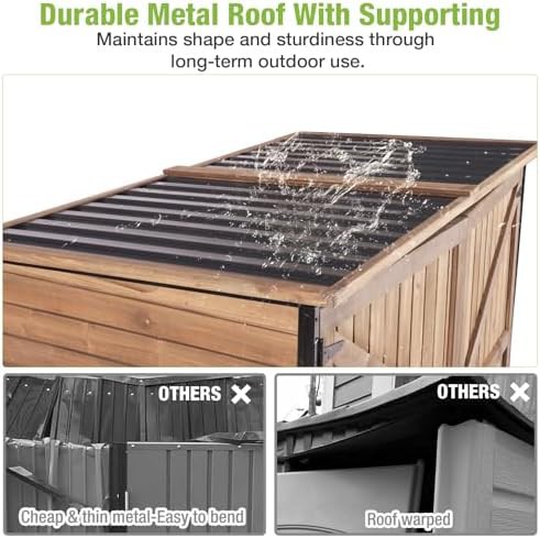 Weatherproof wooden trash can storage shed — photo 5