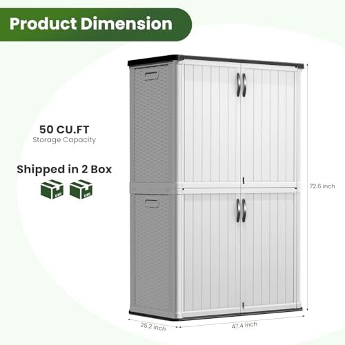 Large white lockable outdoor storage cabinet — photo 5