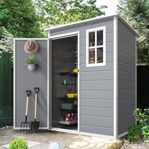 Compact waterproof resin tool shed