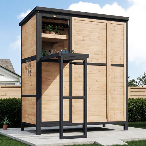 Solid Wood Sloped Roof Storage Cabinet