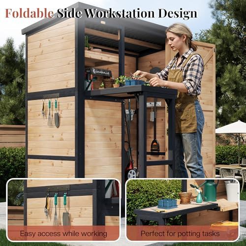 Solid Wood Sloped Roof Storage Cabinet — photo 4