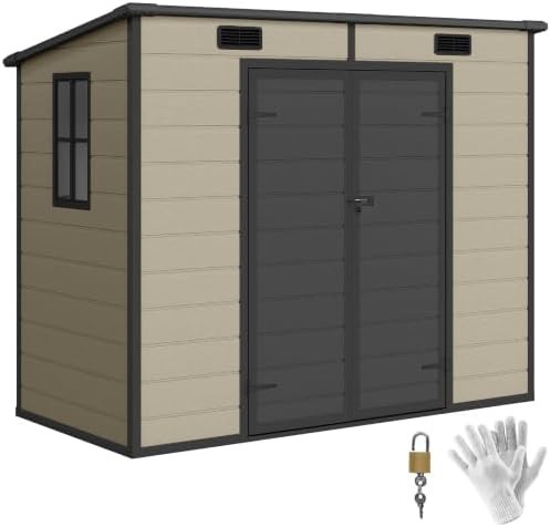 Brown resin eight by four storage shed