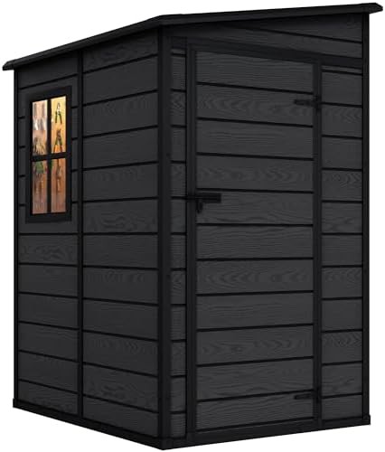 Waterproof resin shed with integrated floor