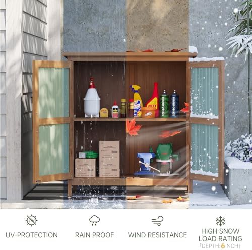 Wood and metal vertical storage cabinet — photo 3
