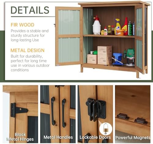Wood and metal vertical storage cabinet — photo 5