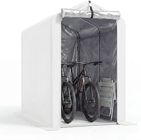 Silver fabric waterproof bicycle storage tent