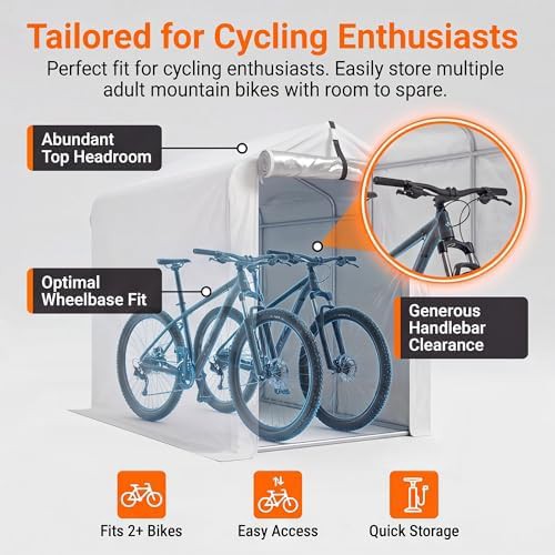 Silver fabric waterproof bicycle storage tent — photo 5