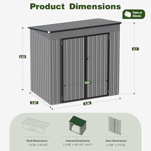 Heavy duty gray metal utility shed — photo 3