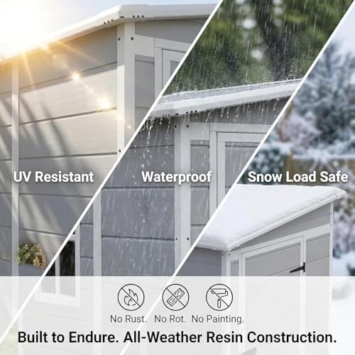 Light grey plastic garden shed 5x4 ft — photo 4