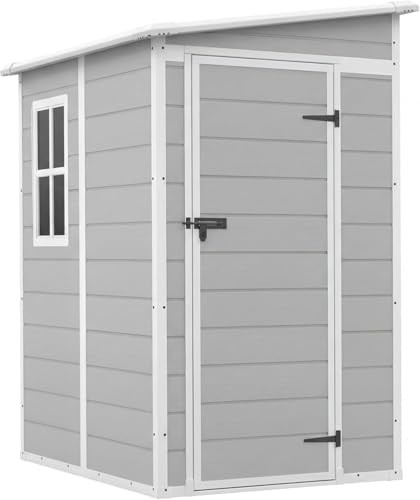 Light grey plastic garden shed 5x4 ft — photo 5
