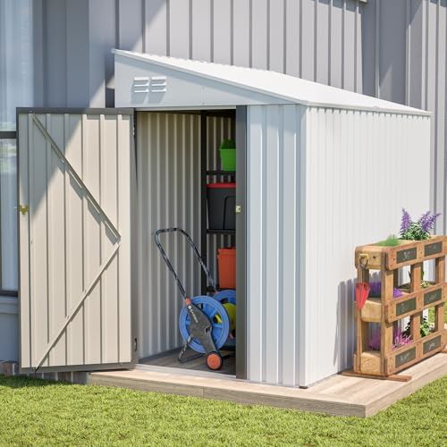 White Lean To Garden Tool Shed