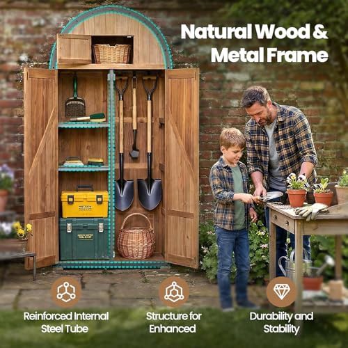 Vertical wood garden shed with domed roof — photo 3