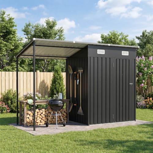 Lean-to shed with hardtop canopy combo — photo 3