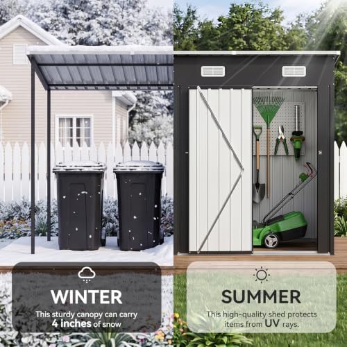 Lean-to shed with hardtop canopy combo — photo 4