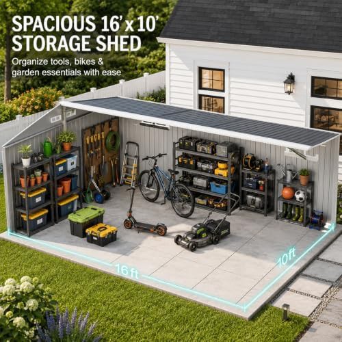 Ten by Sixteen Foot Metal Storage Shed — photo 3