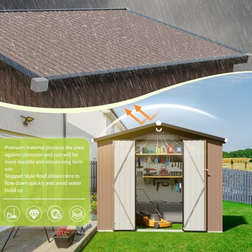 Waterproof metal storage building with lock — photo 5