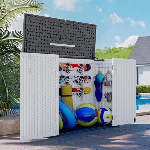 White horizontal resin storage box