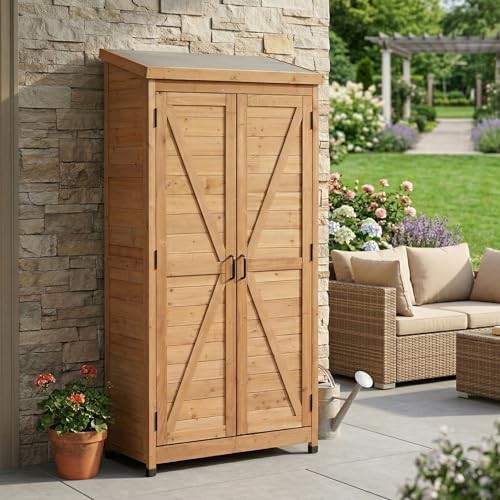 Wooden potting bench and vertical tool cabinet — photo 4