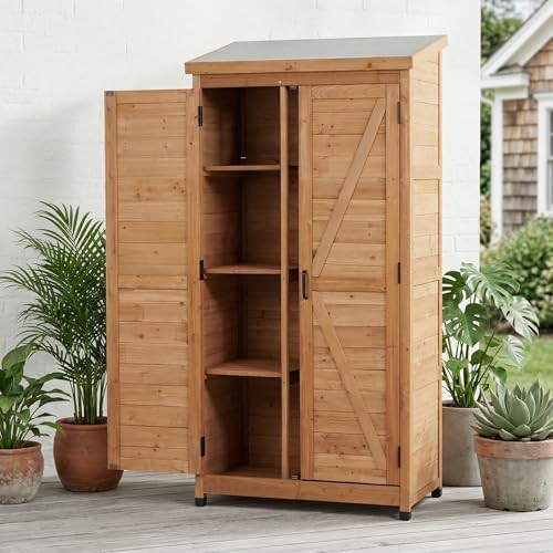 Wooden potting bench and vertical tool cabinet — photo 5