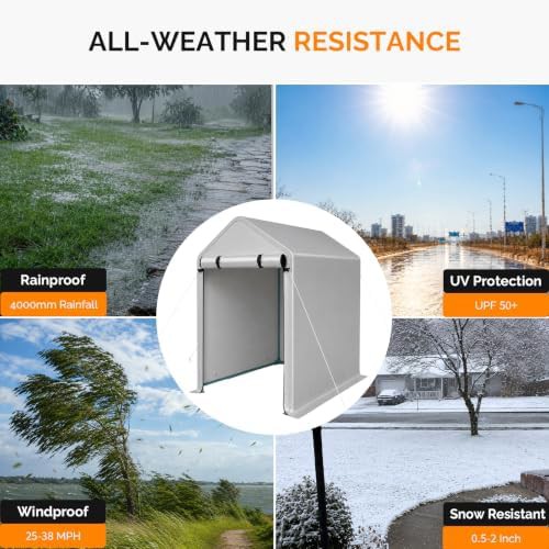Portable grey storage shelter 3x6 — photo 3