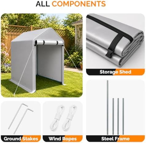 Portable grey storage shelter 3x6 — photo 5