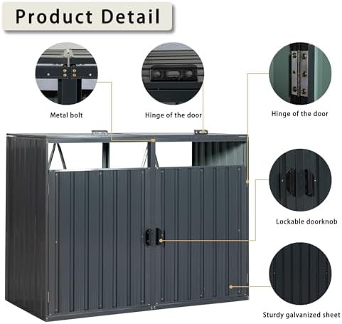 Charcoal grey bear proof trash bin enclosure — photo 3