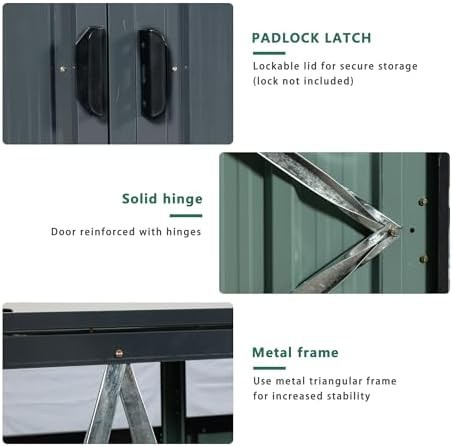 Charcoal grey bear proof trash bin enclosure — photo 4