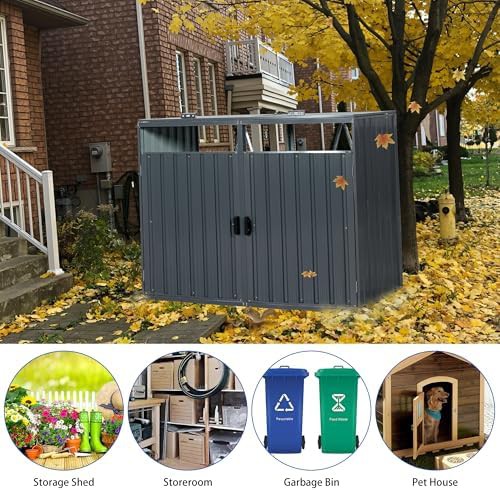 Charcoal grey bear proof trash bin enclosure — photo 5