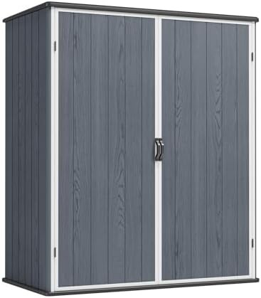 Dark gray UV resistant plastic shed