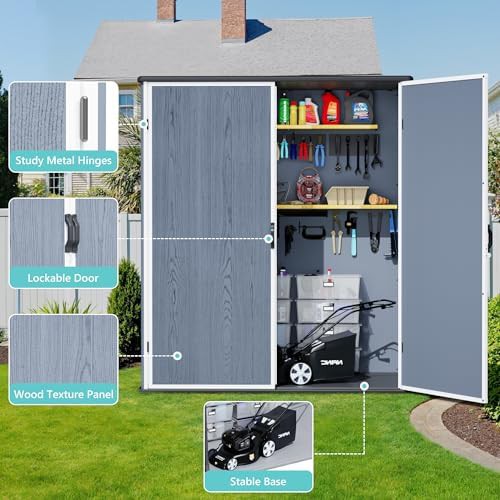 Dark gray UV resistant plastic shed — photo 4