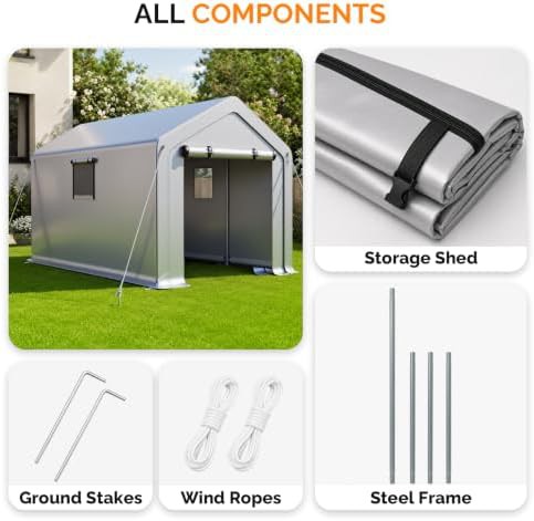 Portable grey garage shelter 8x10 — photo 5