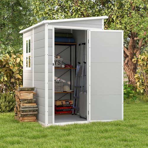 Light Gray Plastic Utility Shed