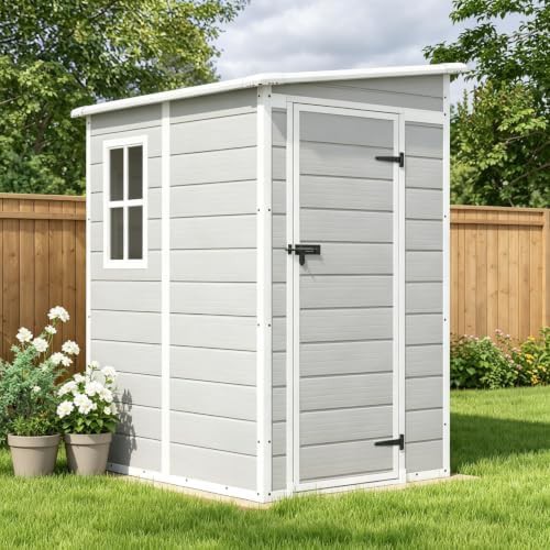 Light Gray Plastic Utility Shed — photo 3