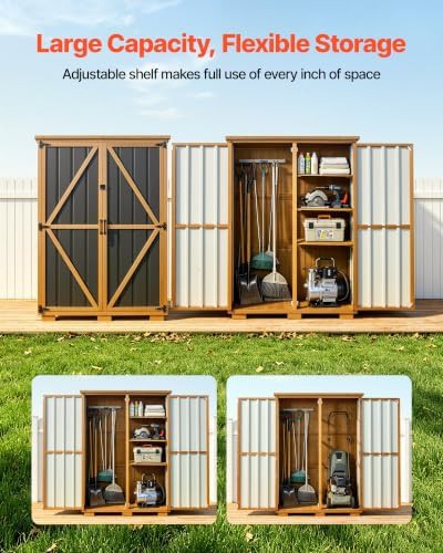 Black and brown wood metal garden shed — photo 5