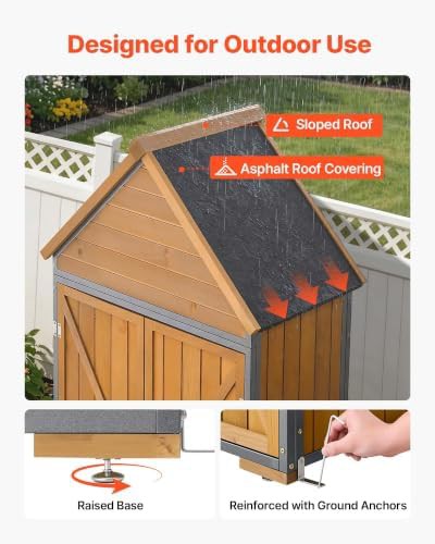 Brown wooden garden shed with sloped roof — photo 3