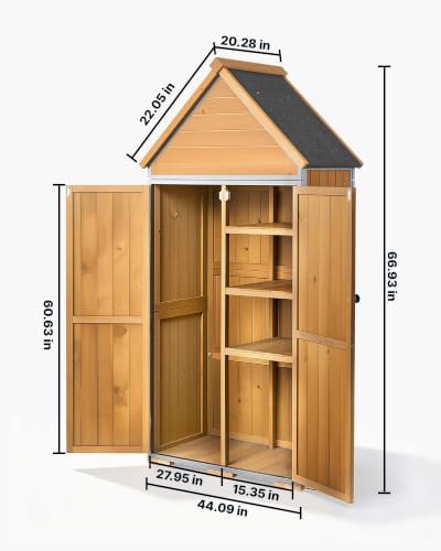Brown wooden garden shed with sloped roof — photo 4