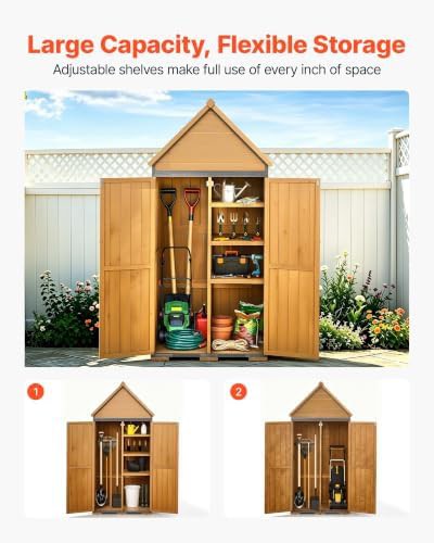 Brown wooden garden shed with sloped roof — photo 5