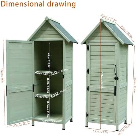 Light green wooden garden tool cabinet — photo 4