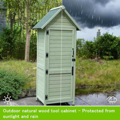 Light green wooden garden tool cabinet — photo 5
