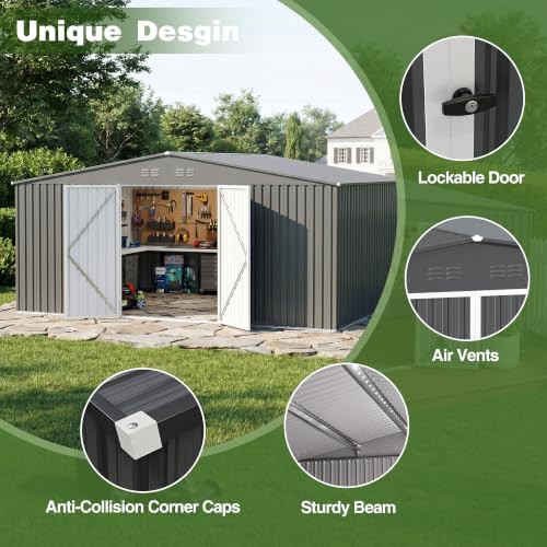 Extra large galvanized steel tool shed — photo 3