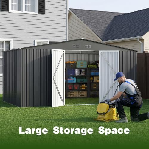 Extra large galvanized steel tool shed — photo 5