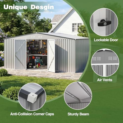 Large gray reinforced steel tool shed — photo 3